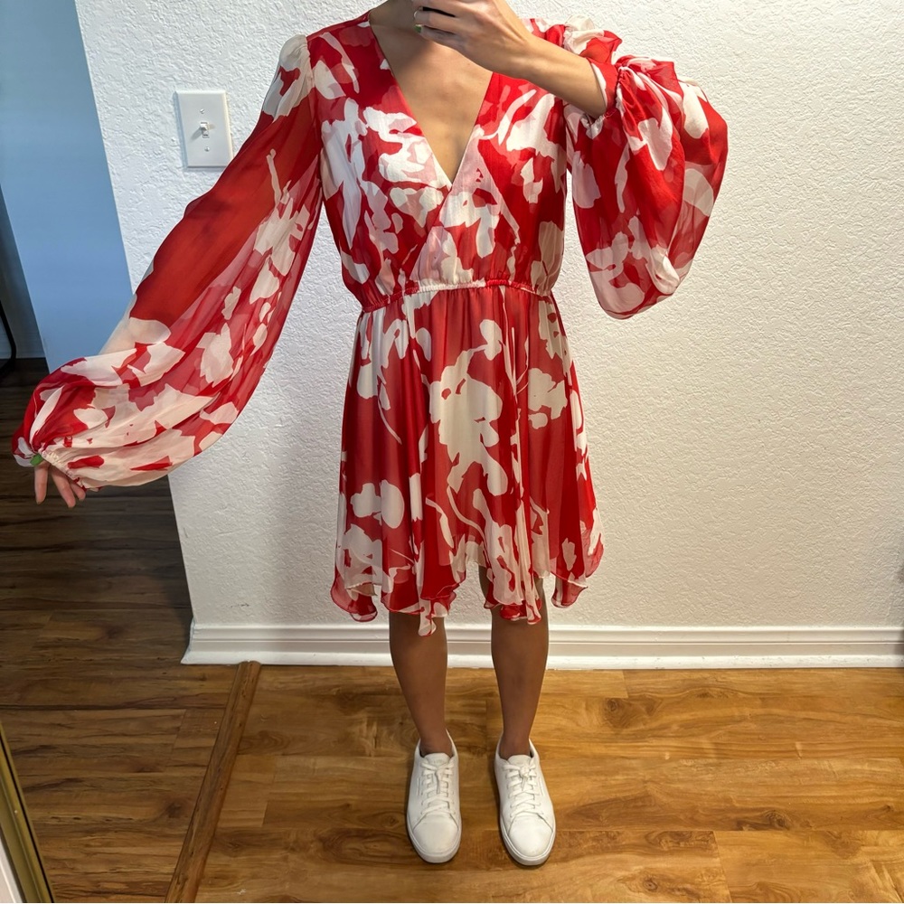 CAROLINE CONSTAS Olena Floral Silk Mini Dress